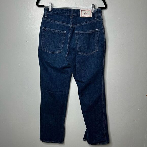 Lisa Says Gah! 100% Cotton Button Fly Cropped Straight Leg Jeans Size 6 - Picture 8 of 13